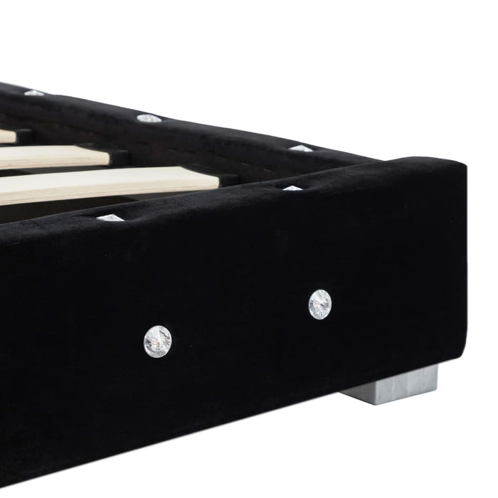 Bett mit Matratze Schwarz Samt 90x200 cm