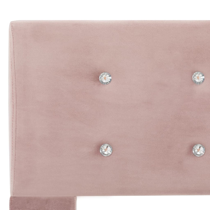 Bed with pink velvet mattress 160×200 cm