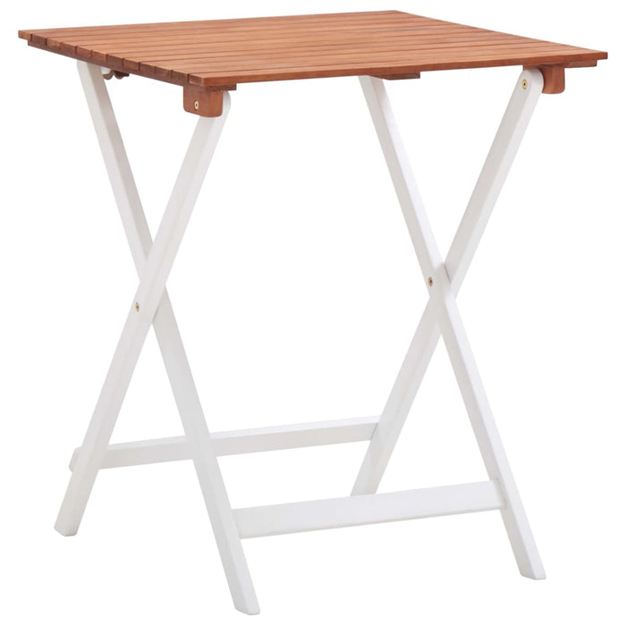 3-tlg. Bistro-Set Massivholz Akazie Dunkelbraun und Weiß