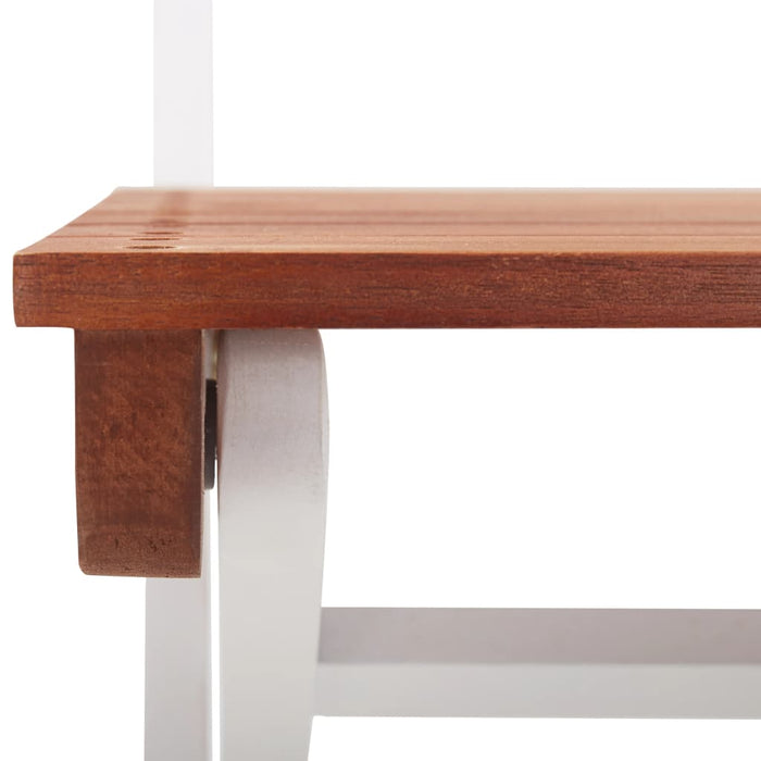 3-tlg. Bistro-Set Massivholz Akazie Dunkelbraun und Weiß