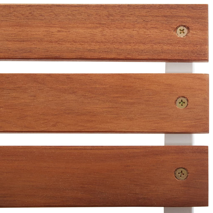 3-tlg. Bistro-Set Massivholz Akazie Dunkelbraun und Weiß