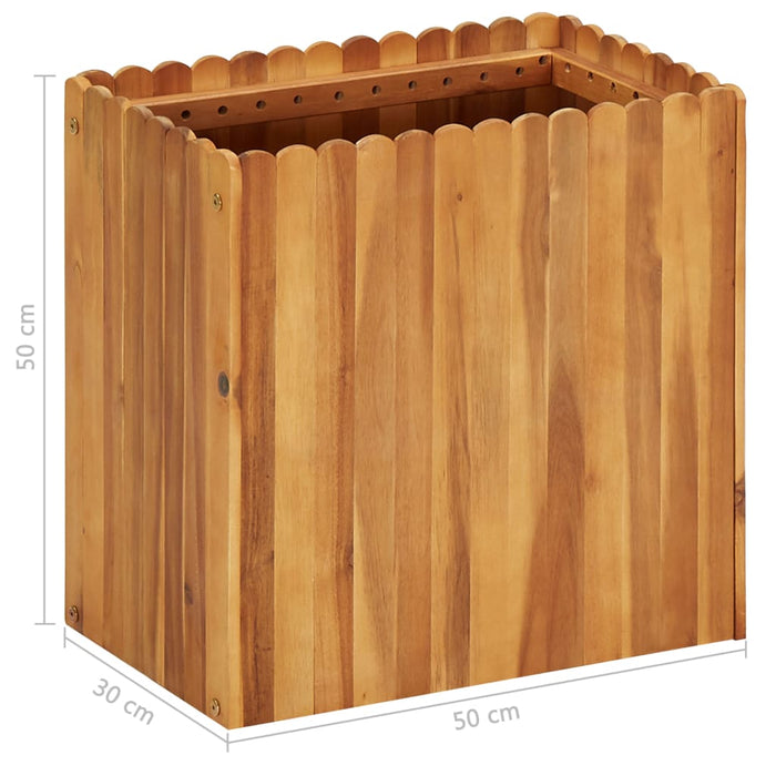 Garden raised bed 50 x 30 x 50 cm solid acacia wood