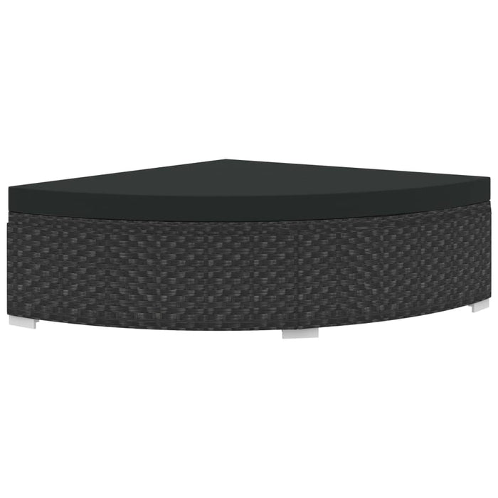 6-tlg. Garten-Lounge-Set mit Kissen Poly Rattan Schwarz