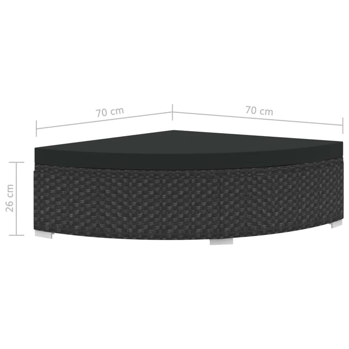 6-tlg. Garten-Lounge-Set mit Kissen Poly Rattan Schwarz