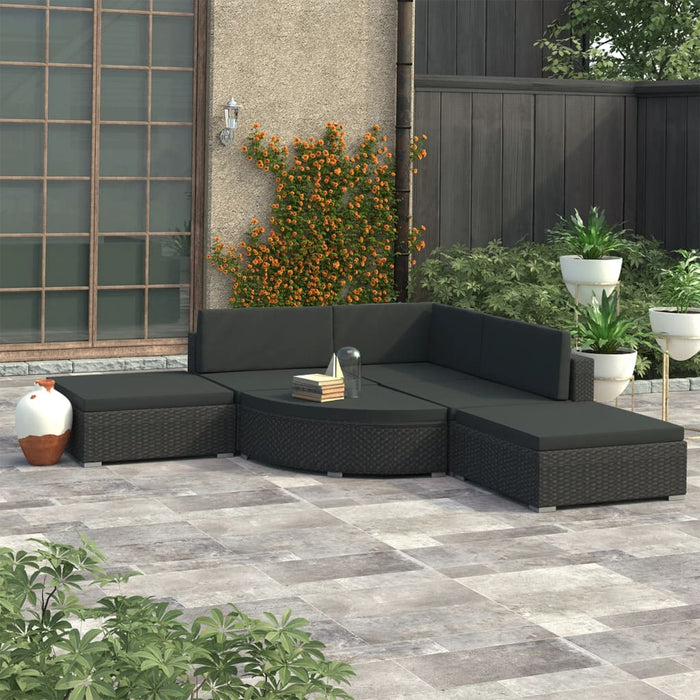 Garten-Lounge-Set Marit mit Auflagen in Schwarz