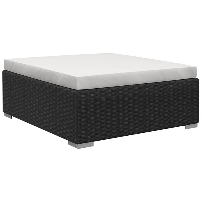 13-tlg. Garten-Lounge-Set mit Auflagen Poly Rattan Schwarz