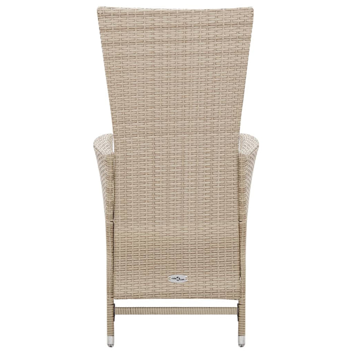 7-tlg. Garten-Essgruppe mit Auflagen Poly Rattan Beige