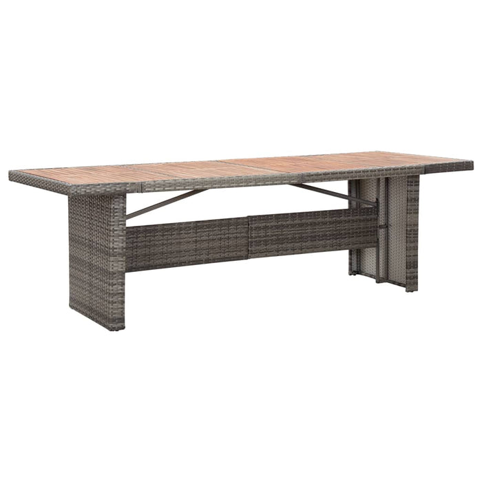 9-tlg. Garten-Essgruppe mit Auflagen Poly Rattan Grau