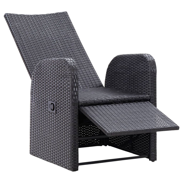 3-tlg. Bistro-Set mit Auflagen Poly Rattan Schwarz
