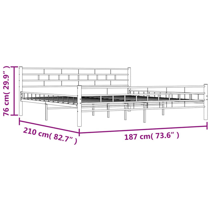 Bettgestell Schwarz Stahl 180×200 cm