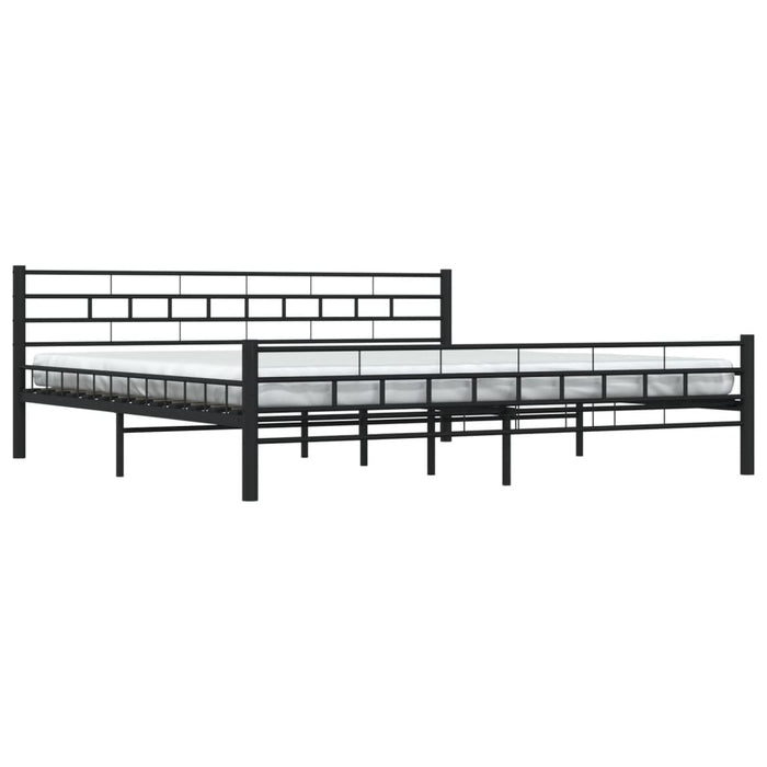 Bed frame black steel 200x200 cm