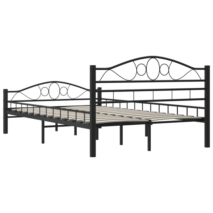 Bettgestell Schwarz Stahl 140×200 cm