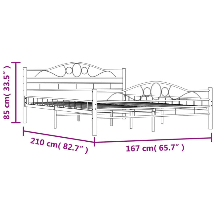 Bettgestell Schwarz Stahl 160×200 cm