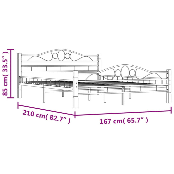 Bettgestell Schwarz Metall 160×200 cm