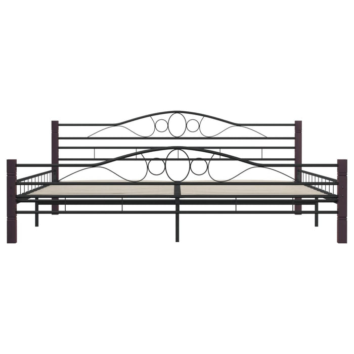 Bed frame black metal 180×200 cm