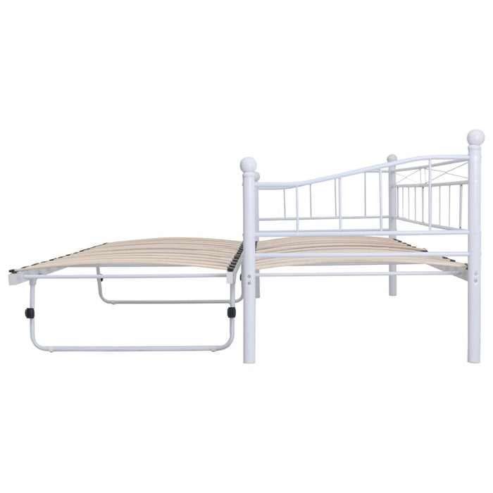 Bettgestell Weiß Stahl 180x200/90x200 cm