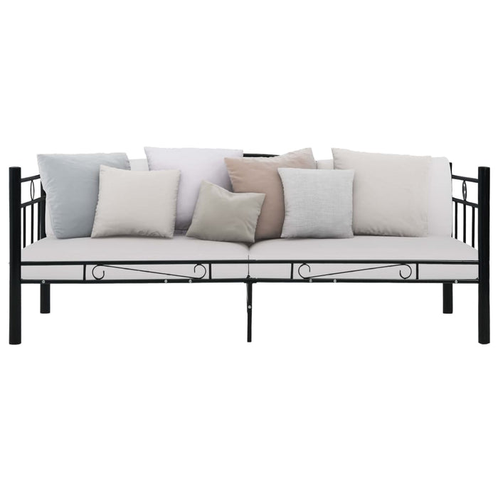 Tagesbett-Rahmen Schwarz Metall 90×200 cm
