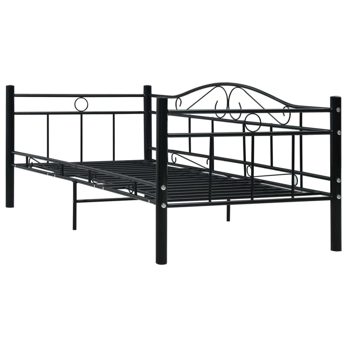 Tagesbett-Rahmen Schwarz Metall 90×200 cm