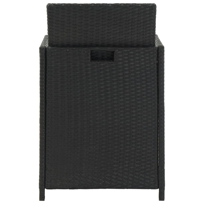 11-tlg. Garten-Essgruppe mit Auflagen Poly Rattan Schwarz