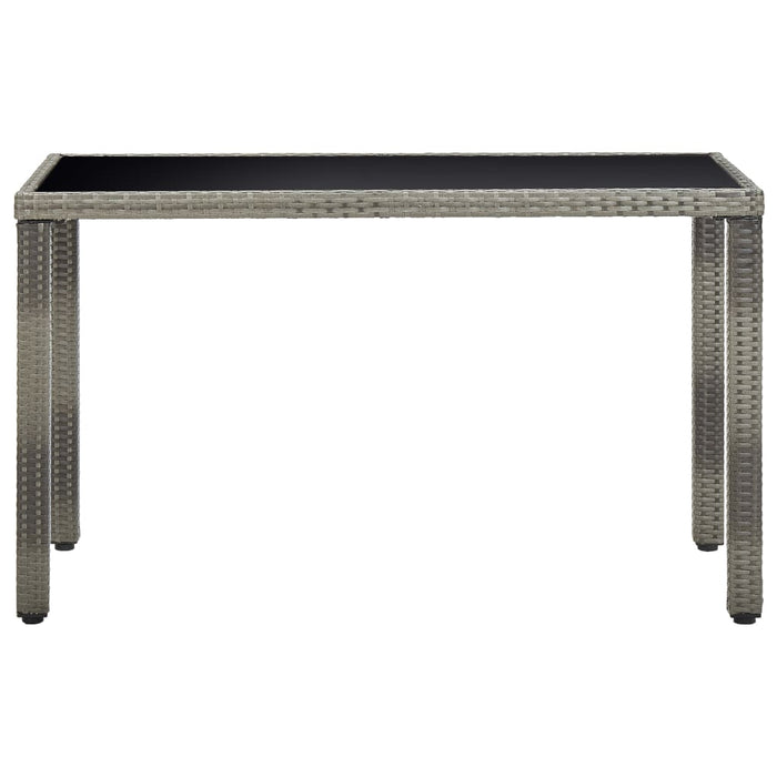 5-tlg. Garten-Essgruppe mit Auflagen Poly Rattan Grau