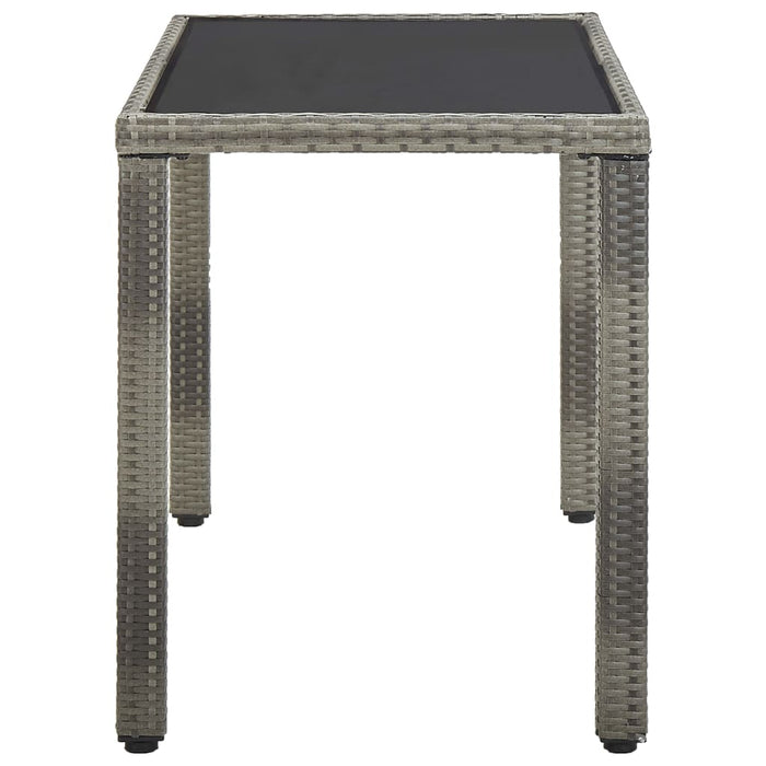 5-tlg. Garten-Essgruppe mit Auflagen Poly Rattan Grau