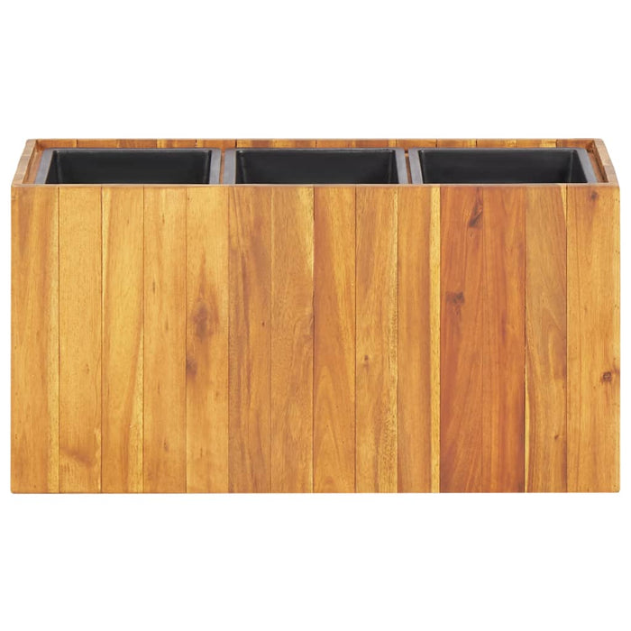 Garten-Hochbeet mit 3 Töpfen Massivholz Akazie