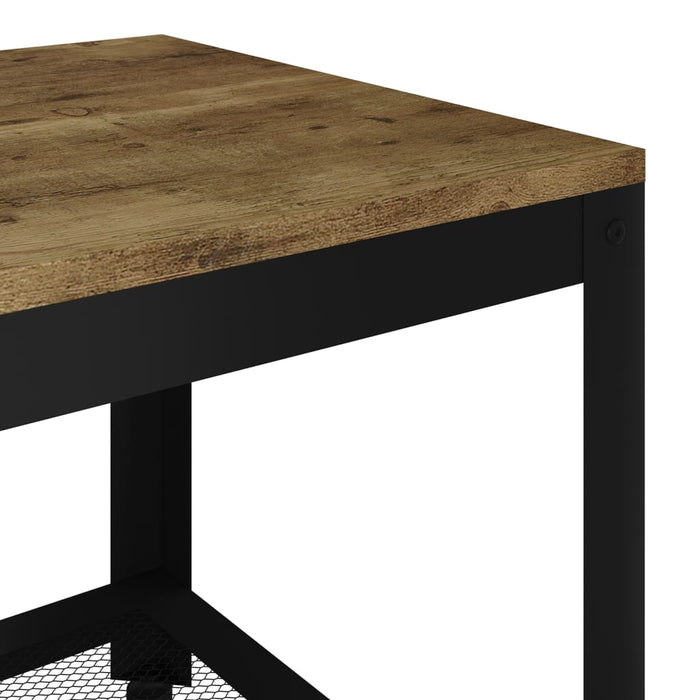 Coffee table dark brown and black 90x45x45 cm MDF and iron