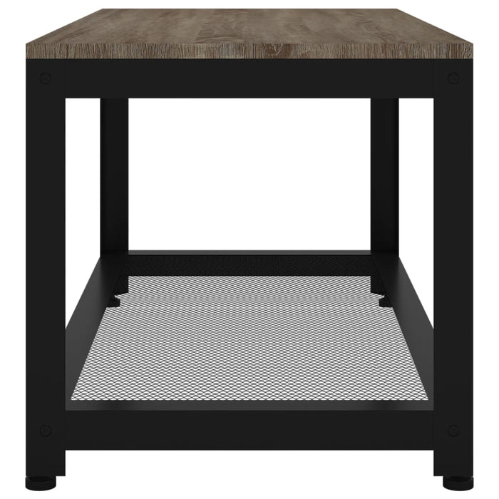 Coffee table gray and black 90x45x45 cm MDF and iron