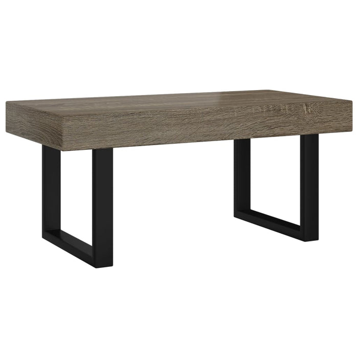 Coffee table gray and black 90x45x40 cm MDF and iron