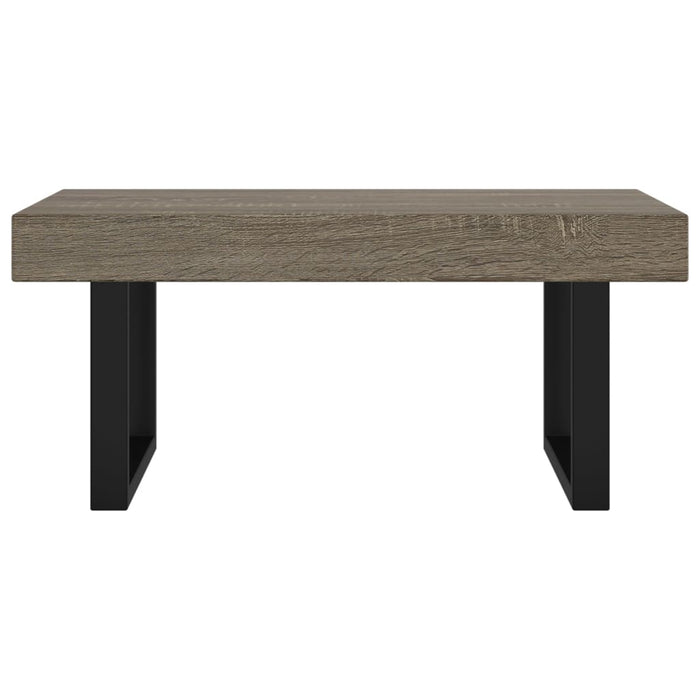 Coffee table gray and black 90x45x40 cm MDF and iron
