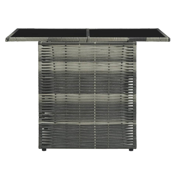 3-tlg. Bistro-Set mit Auflagen Poly Rattan Grau