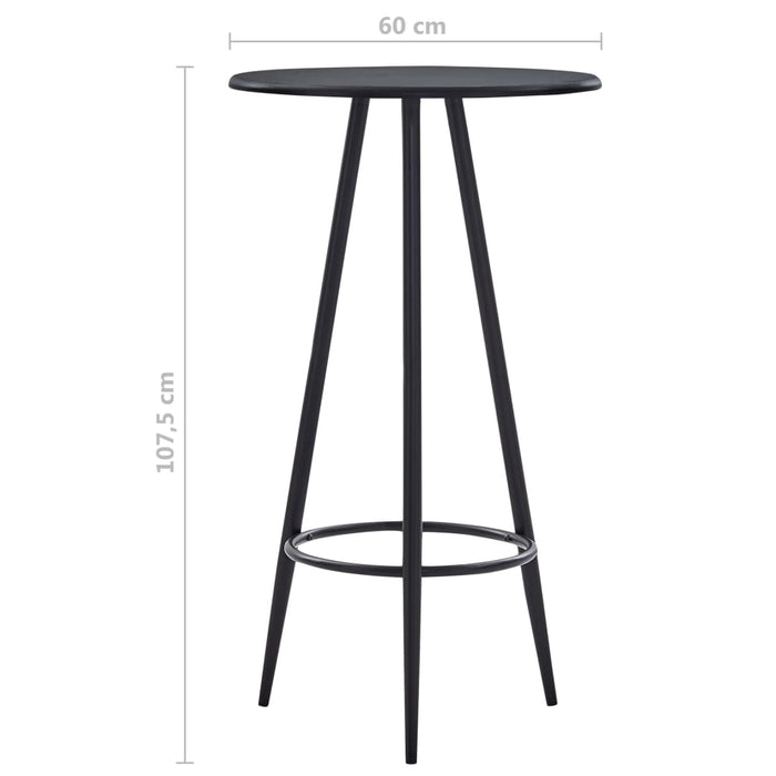 Bar table black 60×107.5 cm MDF