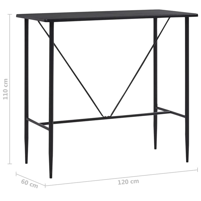 Bar table black 120 x 60 x 110 cm MDF