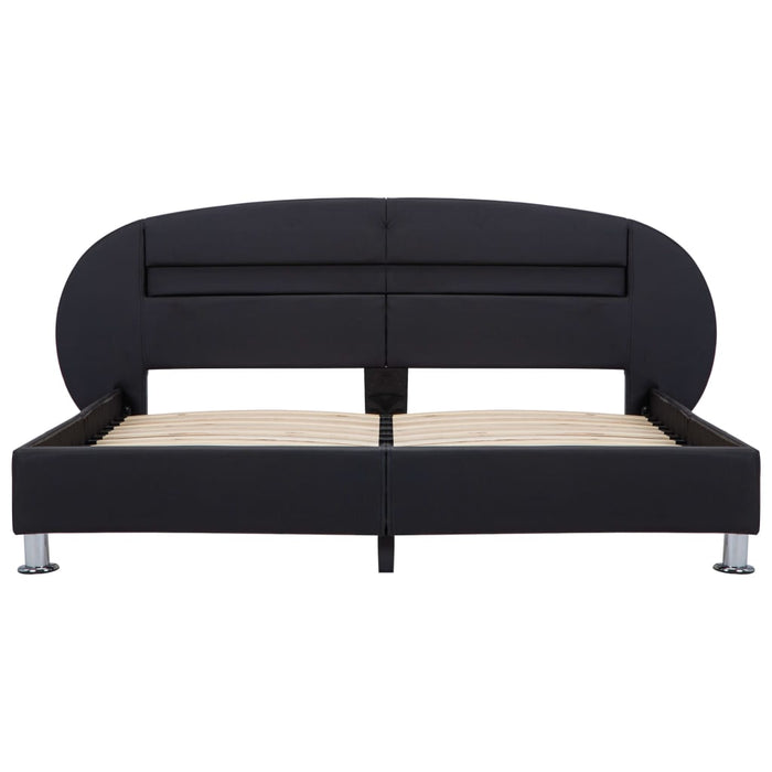 Bettgestell mit LED Schwarz Kunstleder 120x200 cm