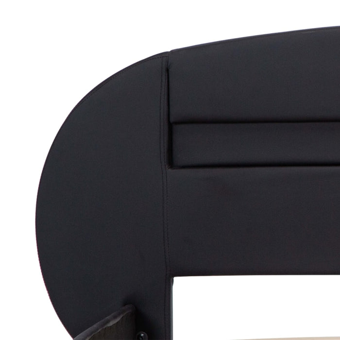 Bettgestell mit LED Schwarz Kunstleder 120x200 cm