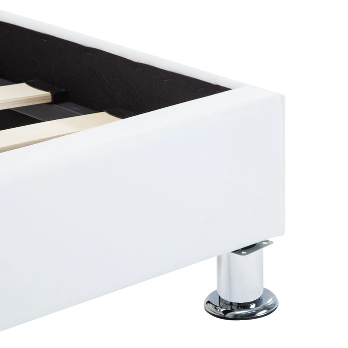 Bettgestell mit LED Weiß Kunstleder 100x200 cm