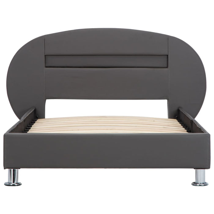 Bettgestell mit LED Schwarz Kunstleder 90x200 cm