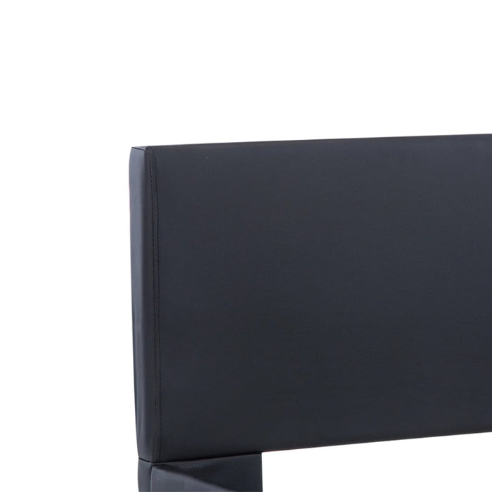 Bettgestell Schwarz Kunstleder 100 × 200 cm