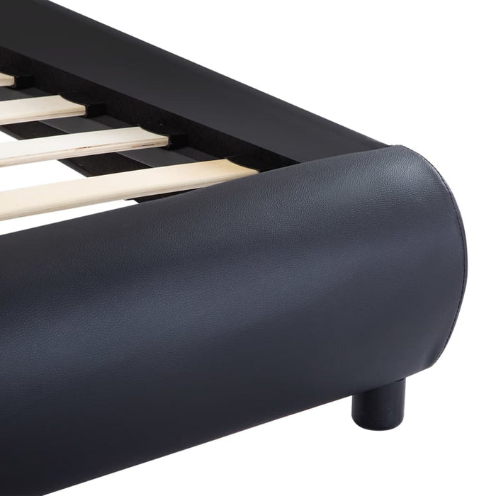 Bettgestell Schwarz Kunstleder 180 x 200 cm