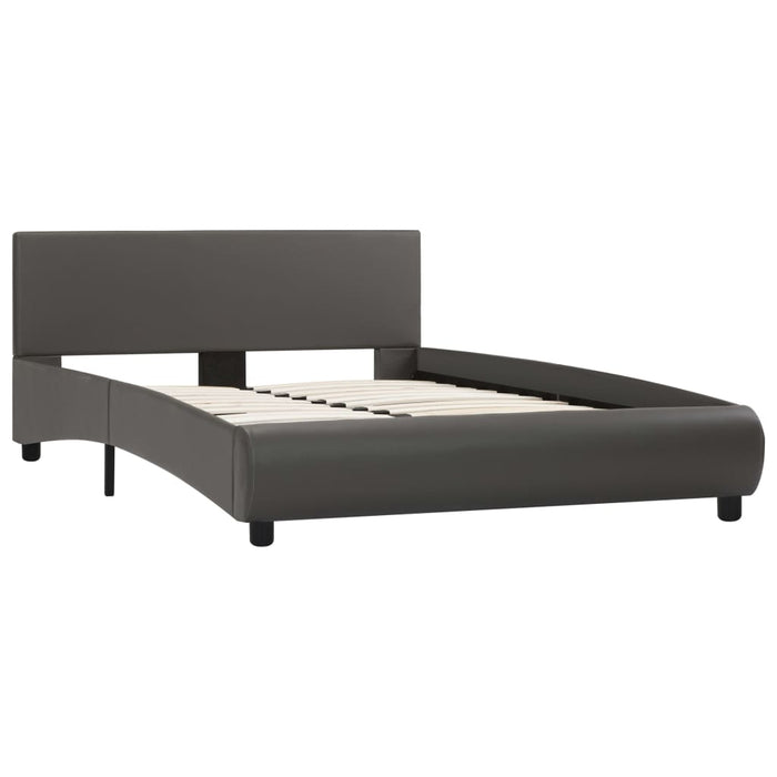 Bed frame gray faux leather 120 x 200 cm