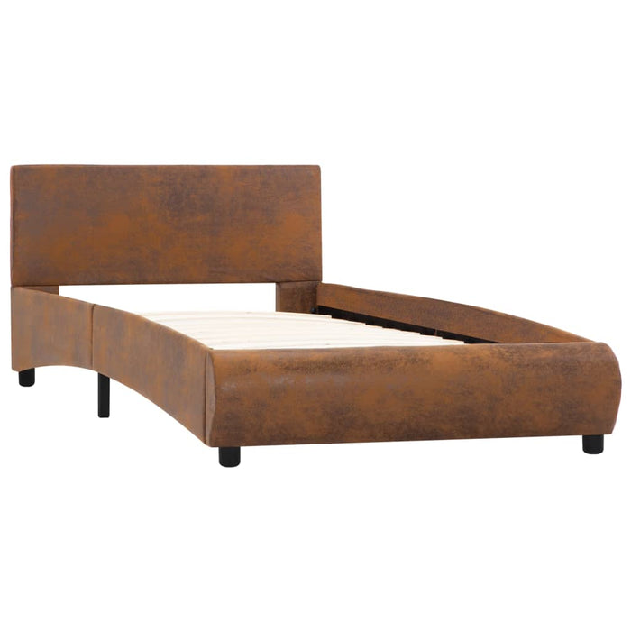 Bettgestell Braun Kunstleder 100x200 cm