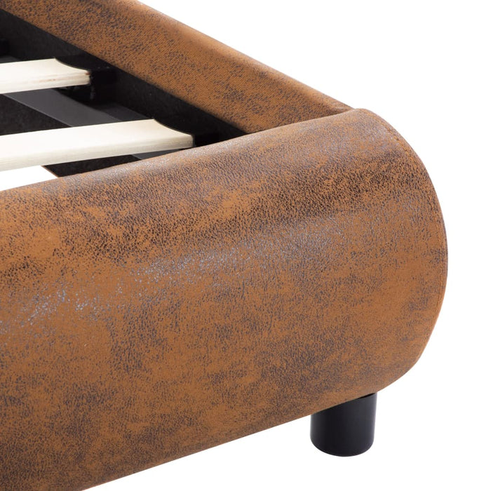 Bettgestell Braun Kunstleder 100x200 cm