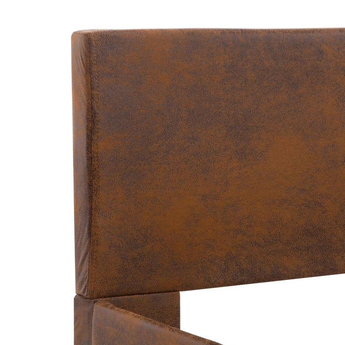 Bettgestell Braun Kunstleder 100x200 cm