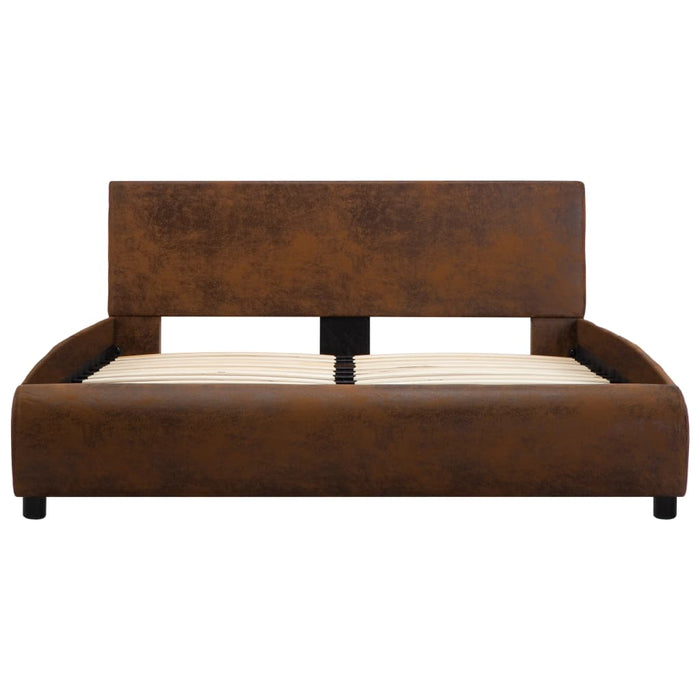 Bettgestell Braun Kunstleder 120×200 cm