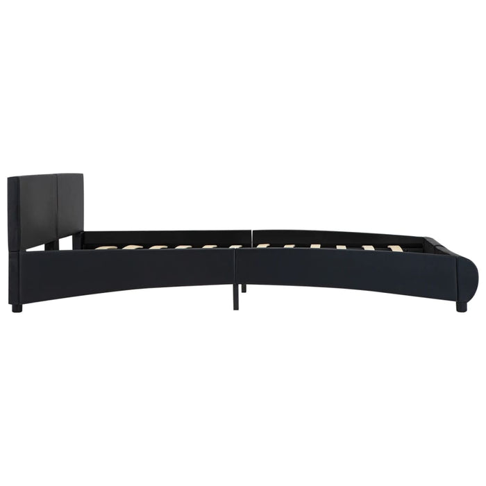 Bettgestell mit LED Schwarz Kunstleder 180x200 cm