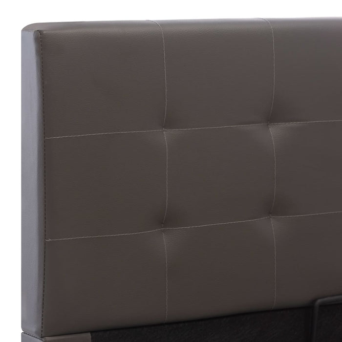 Storage bed hydraulic gray faux leather 160×200cm