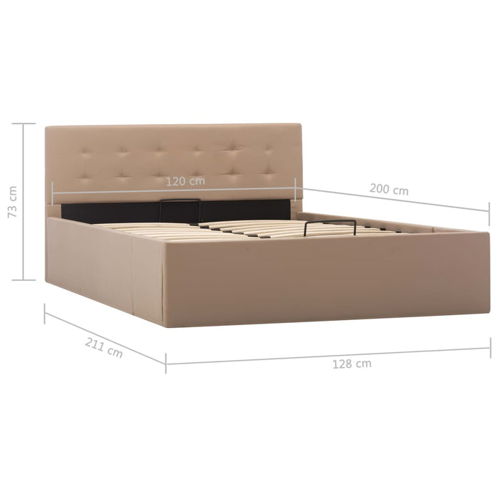 Stauraumbett Hydraulisch Cappuccino-Braun Kunstleder 120×200 cm