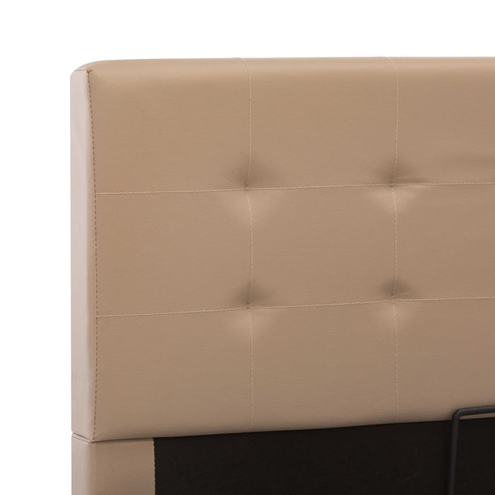 Stauraumbett Hydraulisch Cappuccino-Braun Kunstleder 180×200 cm