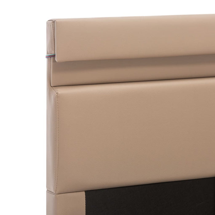 Stauraumbett mit LED Cappuccino-Braun Kunstleder 180×200cm