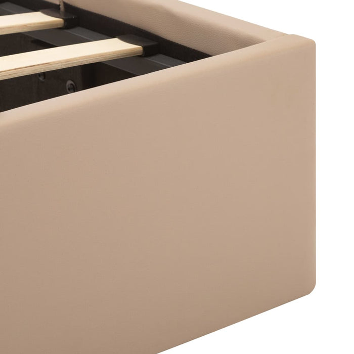 Stauraumbett mit LED Cappuccino-Braun Kunstleder 180×200cm